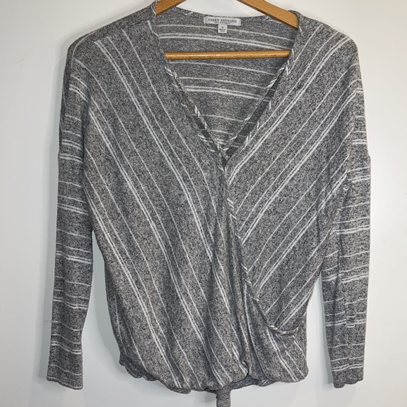 Green Envelope Sweaters - Womens soft grey top, oversized size small